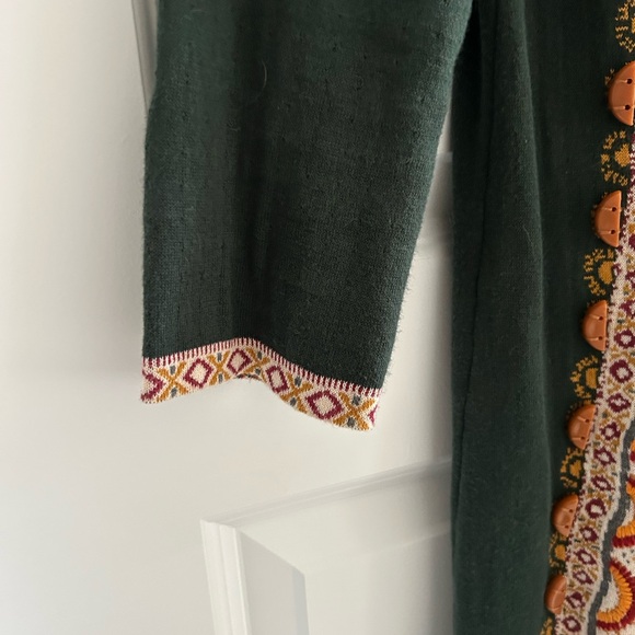 Anthropologie Knitted and Knotted Beaded Dress Green Yellow Size XS Peti… - Picture 11 of 16